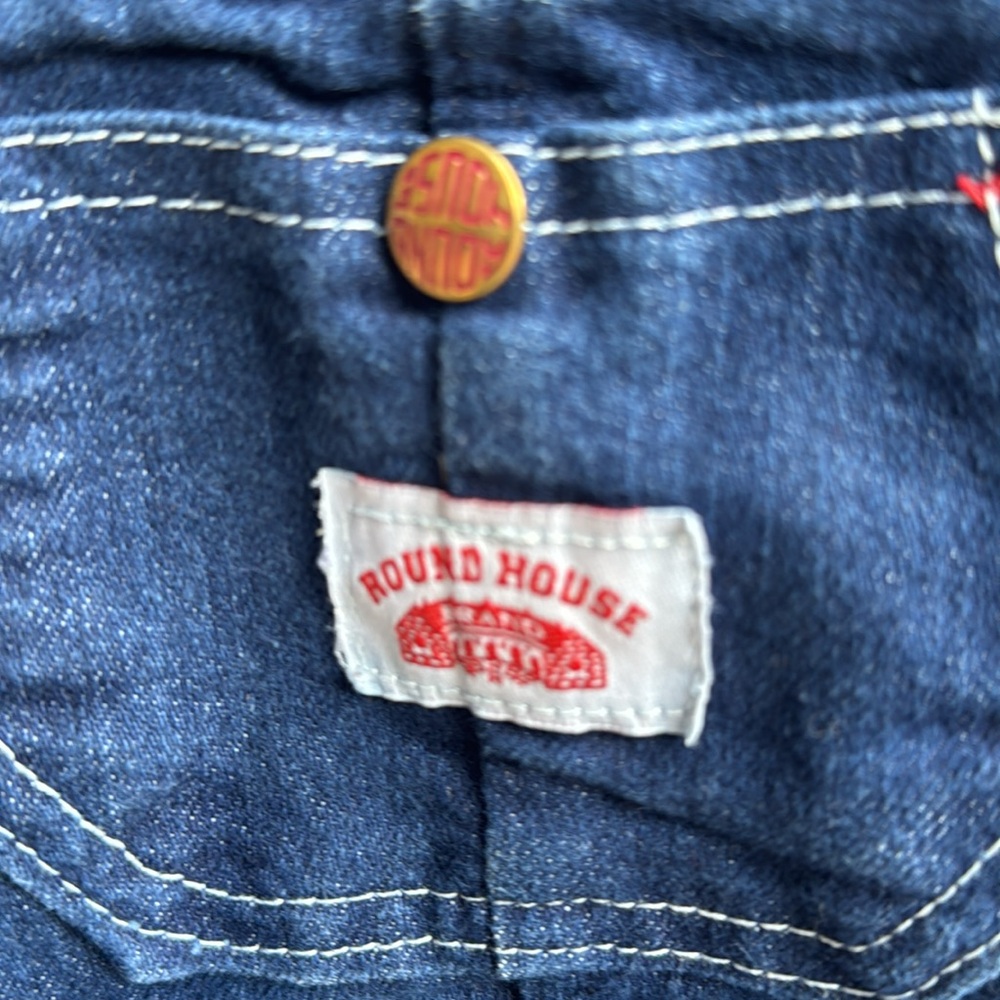 Vintage Roundhouse Blue Denim Overalls Sz 10 USA made